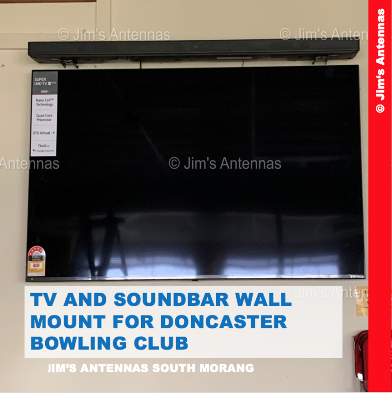 TV AND SOUND BAR WALL MOUNT FOR DONCASTER BOWLING CLUB