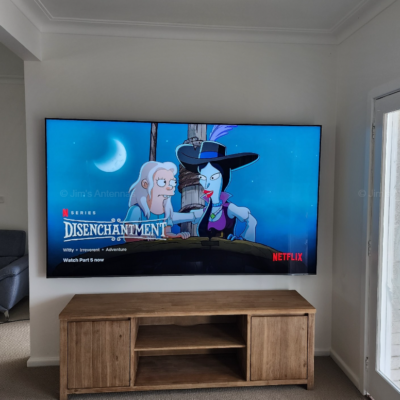 98 inch TV mounted by Josh from Jim's Antennas Nowra